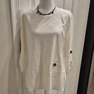 Kaktus Cream Textured Women's Tunic, PTP 20